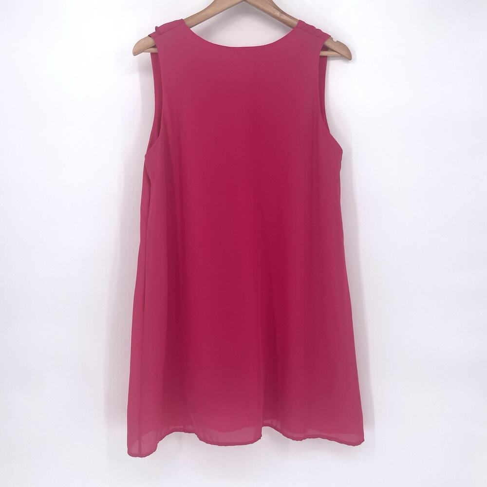 Carole Christion Women's Shift Dress Size 14 Pink Romantic Cocktail Party Ruffle - Picture 3 of 8